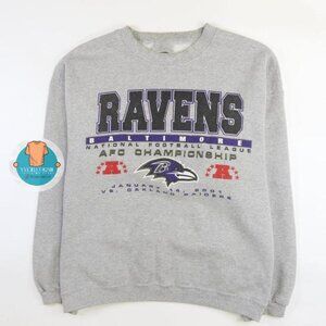 Baltimore Ravens 2001 NFL Shirt Sweatshirt Retro grey